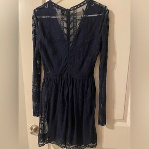 Blue lace Socialite v neck dress.  New without tag!